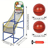 Adjustable Height Portable Basketball Hoop with Pump & Ball - Heavy-Duty Plastic Indoor/Outdoor Backyard Goal, Space-Saving Design & s, Sturdy A-Frame Netted Basket (No, Compatible with Mini Hoops) - Ideal Gift